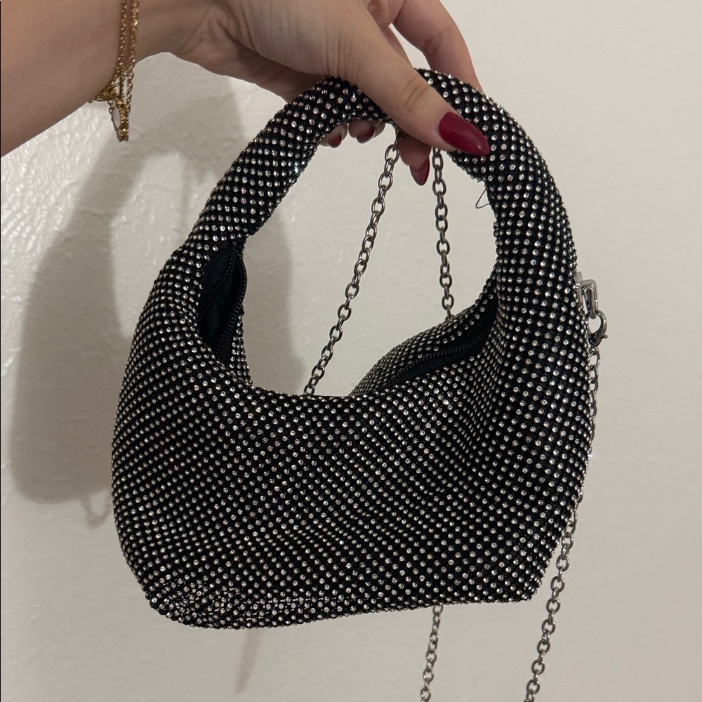 Elegant Black and Silver Women's Handbag